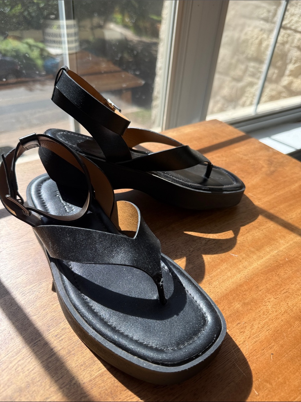 Madewell Black Platform Ankle-Strap Sandals - Picture 5 of 8